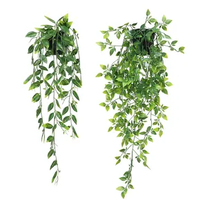 HOT SALE Indoor Outdoor Plastic Hanging Leaves in Black Pot for Garden