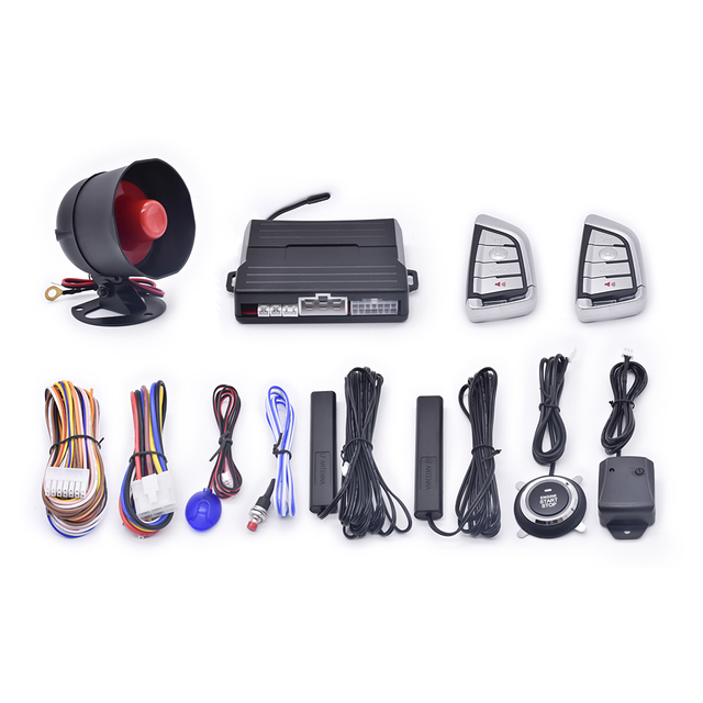 Universal Push-to-Start Remote Control Keyless Entry System One-Way Car Alarms with Immobilizer and Ignition Control Function