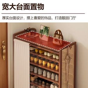 Simple bamboo shoe rack, home use, economical multi-layer dustproof shoe rack, space-saving storage <b>shelf</b>. - Product Image 2