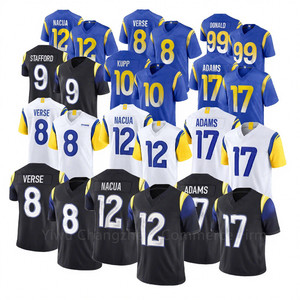 Nuevo al por Mayor 12 #   Puka Nacua 17 #   Adams 8 #   Versículo 99 #   <span class=keywords><strong>Donald</strong></span> 9 # Camisetas de Fútbol Americano Bordadas de los Stafford Los Angeles Limited - Product Image 1