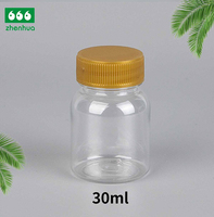 Flacon distributeur en plastique transparent de qualité alimentaire de 30 ml, adapté à l'emballage de bonbons mous et de capsules