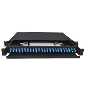 Wholesale Fiber ODF 19 inch 12 24 port Rack Mount FTTH Optic Distribution Box Price Fiber Optic Patch Panel