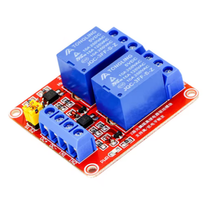 2-channel 5V Relay Module Optocoupler Isolation High and Low <b>Level</b> Triggers Microcontroller Red Board - Product Image 1