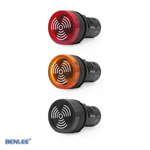 22mm IP65 buzzer benlee 12V 24V 110V 220V Nhựa công nghiệp nhấp nháy buzzer với đèn