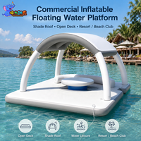 Plataforma Flotante Inflable Comercial con Techo de Sombra para Clubes de Playa, Resorts, Lagos y Zonas Acuáticas