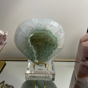 บล็อกคริลิคที่ชัดเจนด้วยโลหะยืนแสดงสำหรับฟอสซิลแร่หินและ Geodes แสดงมุมเอียงสนับสนุนแร่ - Product Image 4
