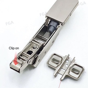 บานพับเฟอร์นิเจอร์ไฮดรอลิกแบบหนีบ FGA Ok005 รุ่นโมเดิร์น 110 องศา ปิดแบบนุ่มนวล สำหรับประตูกระจกไร้กรอบในห้องนอน - Product Image 4