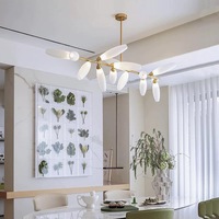 Lustre long en verre de luxe postmoderne pour salle à manger, comptoir de bar minimaliste nordique, luminaires de chevet pour chambre à coucher