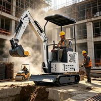 Livraison Gratuite Mini-Excavatrice sur Chenilles 1 Tonne, Moteur 26 CV à Faible Consommation de Carburant, Mini-Pelle pour Travaux de Terrassement Légers Multi-Scénarios