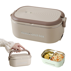 Boîtes à lunch chauffantes électriques de 1200 ml à 2 compartiments, boîte à lunch anti-fuite, pas besoin de micro-ondes, boîte à lunch chauffable pour la voiture - Product Image 1