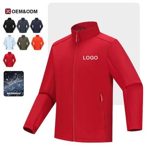 Factory Softshell Waterproof <b>Fleece</b> <b>Lined</b> Windbreaker Stand Collar Windproof <b>Jacket</b> for Outdoor Activities Hiking Thin Zipper - Product Image 1