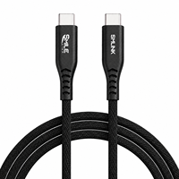 Câble de charge rapide USB C 20V 3A 60W, 1,5 m, nylon noir, PD 3A, câble en cuivre étamé pour téléphone portable, ordinateur et tablette, 1 pièce