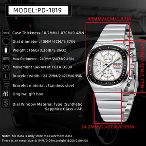 PAGANI DESIGN หรูหราสปอร์ต 40 มม.นาฬิกาควอตซ์ผู้ชาย MIYOTA แซฟไฟร์สแตนเลส 10 บาร์กันน้ำเรืองแสง C3 - Product Image 2