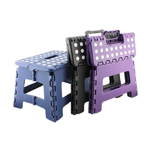 Modern Foldable <b>Plastic</b> <b>Stool</b> with Polka Dot Design in Green Blue Orange for Home Use As <b>Stool</b> and Ottoman - Product Image 4