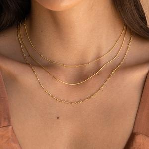 Waterdichte mode dames meisjes 925 sterling zilveren ketting schakels gouden plating trendy bruiloft choker sieraden groothandel - Product Image 4