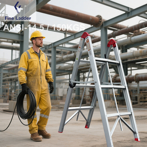 Thanh thang có thể truy cập Chiều cao <span class=keywords><strong>Telesteps</strong></span> gấp thang chống trượt bàn đạp nhôm di động một Khung thang - Product Image 1