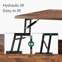 Table basse moderne minimaliste à hauteur réglable pour salon, chambre et bureau, en métal et bois, vente directe usine