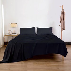 A buon mercato a buon mercato comodo squisito cotone <span class=keywords><strong>lenzuola</strong></span> traspiranti e durevole nero piatto lenzuolo per Hotel Spa casa ospedale - Product Image 5