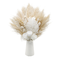 Bouquet d'herbe de pampa blanche de 45cm-Fleurs séchées naturelles pour la fête des mères, décor de Pâques, décoration d'intérieur la plus vendue