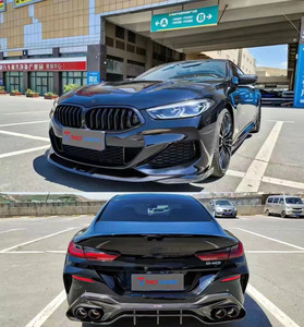 Kit carrosserie pour BMW Série 8 G14, style TAKD amélioré, en fibre de carbone, comprenant lèvre avant, jupes latérales, diffuseur et spoiler - Product Image 6