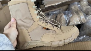 รองเท้าบูทคอมแบท TSB01 รุ่นซัมเมอร์ ระบายอากาศได้ดี น้ำหนักเบา สีน้ำตาลเข้ม ทำจากหนังกลับ ระบายอากาศได้ดี พร้อมซิปด้านข้าง - Product Image 6