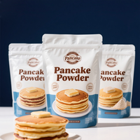 Sacs pour la vente au détail de mélange pour crêpes et gaufres de supermarché Sac debout à fermeture éclair thermoscellable Sac d'emballage en plastique pour mélange de farine à gâteau en poudre pour crêpes