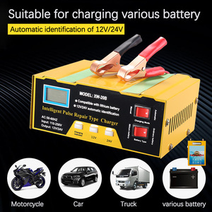 Chargeur <span class=keywords><strong>de</strong></span> batterie <span class=keywords><strong>de</strong></span> voiture transfrontalier 12V/24V pour <span class=keywords><strong>moto</strong></span>, en cuivre pur, intelligent, à impulsions, réparation automatique HXN HNX-65877 - Product Image 2