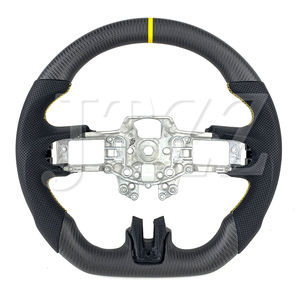 2008-2015 POUR Ford Mustang ST <span class=keywords><strong>RS</strong></span> GT 350 <span class=keywords><strong>500</strong></span> Jaune Personnalisé Cuir mat En Fiber De Carbone voiture Volant Automobile Intérieur - Product Image 1