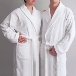 Private Label Super Soft Fluffy Custom Towelling Women Bathrobe White Sleepwear Spa Terry Hotel Bath Robe