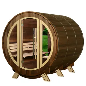 Desain Baru Kanada Cedar Merah Barel Luar Sauna Sauna Uap untuk 6 Orang