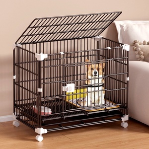 Sıcak Satış İç Mekan Küçük Tekerlekli Büyük Demir Kafes Taşıma İmkanı Sunan İstiflenebilir Köpek Kafesi Villa Köpek Kafesi Kutusu Toz Boyalı - Product Image 3