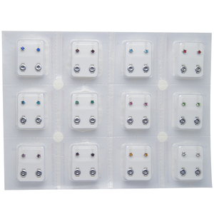 Ajuste de punta de acero inoxidable médico cristal antialérgico orejas estériles piercing pendiente Stud <span class=keywords><strong>para</strong></span> bebé al por mayor - Product Image 6