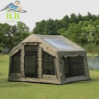 Tente de camping gonflable HH Camper pour 3 à 5 personnes, en toile de coton, avec fenêtre de toit, 3,2 x 2,2 x 2,1 m, abri familial pour le camping en toutes saisons