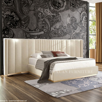 Ensemble de chambre à coucher moderne de luxe italien 2025, cadre de lit en velours capitonné, taille king, nouveau design