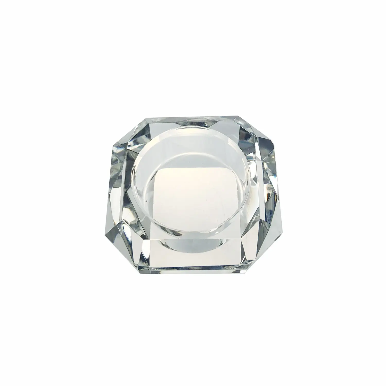 70mm के लिए स्पष्ट क्रिस्टल ग्लास वर्ग के बिना मन्नत मोमबत्ती धारक मोमबत्ती शादी की मेज एहसान