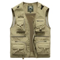 Gilet photo de voyage de pêche Safari de travail en plein air d'été pour hommes avec poches