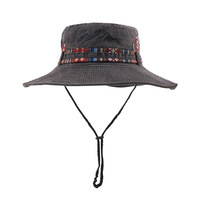 Chapeau Bob en Coton Lavé à Large Bord Anti-UV pour Activités de Plein Air, avec Sangle Mentonnière Réglable – Idéal Randonnée, Pêche, Montagne