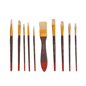 Juego de pinceles para pintar, pinceles para pintar al óleo, 10 piezas, pinceles para pintar al óleo de cerdas de Grado Profesional, Juego de bolsas de <span class=keywords><strong>lona</strong></span> para pintura artística - Product Image 4