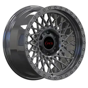 Deep Dish Machine Lip Gun Metal/Plata/Blanco 15 Pulgadas 4X100 Llanta de rueda de aleación