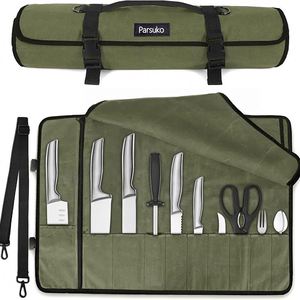 Échantillon gratuit : Sac de transport professionnel pour couteaux de chef avec poignée, étui robuste pour couteaux, idéal pour la maison, la cuisine, les voyages et le camping - Product Image 2