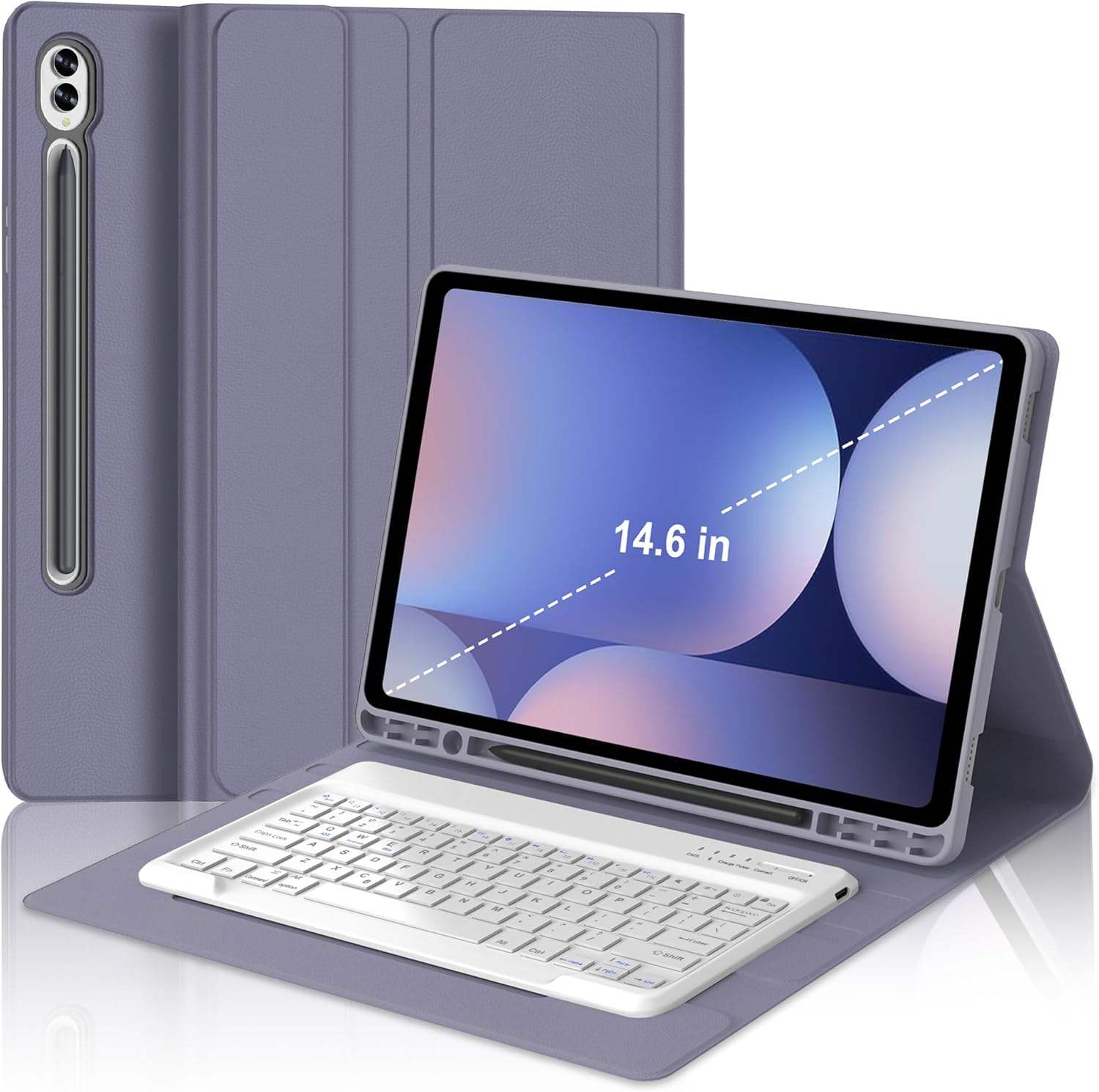 Etui lavande + clavier blanc