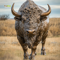 Estatua de Bisonte Americano de Bronce en Venta, Escultura de Fauna Silvestre Personalizada para Rancho
