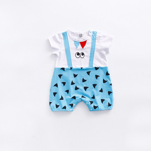 Vêtements de boutique pour enfants en gros, combinaison bébé en coton biologique style bohème avec pois - Product Image 4