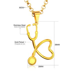 สร้อยคอจี้รูปอีโคเมเตอร์สั่งทำพิเศษ ชุบทอง ขนาด 60 ซม. ทำจากสแตนเลส - Product Image 3