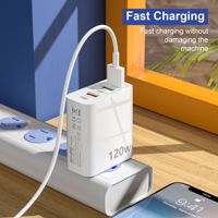 Chargeur mural USB C à charge rapide 120W PD, nouveau modèle 2024, pour les États-Unis et l'UE, type C, portable, pour iPhone, Android, téléphones mobiles