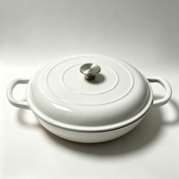 Ensemble de 3 casseroles de cuisson en émail, compatibles four, poêles et casseroles, batterie de cuisine en fonte pour cuisinière à induction et gaz