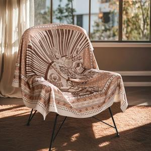 Plaid de canapé personnalisable en laine, viscose et polyester, style luxe léger et tendance, pour hôtel, avion, voyage, loisirs et zone climatisée - Product Image 2