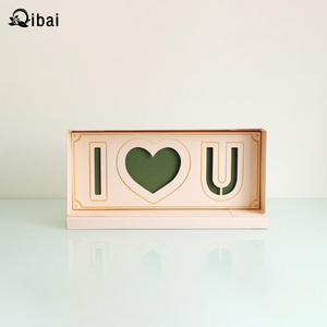 Qibai <span class=keywords><strong>maman</strong></span> boîte fleur fête des mères boîte avec <span class=keywords><strong>mot</strong></span> PVC fenêtre rectangulaire fleur boîte préservée je t'aime Rose fleuriste - Product Image 6