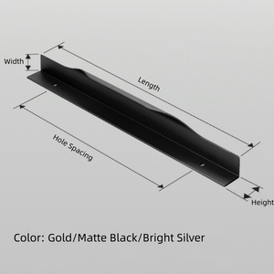 Poignées de meuble en alliage d'aluminium anodisé de qualité supérieure, tirants de tiroir pour cuisine et armoire, 300-1000mm, quincaillerie de mobilier antirouille - Product Image 3