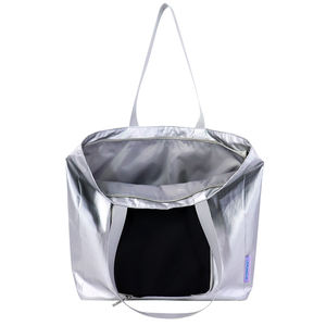 Sac fourre-tout décontracté et tendance pour l'été, grande capacité, avec petite pochette amovible, en Tyvek, fermeture éclair, design color-block, écologique - Product Image 4